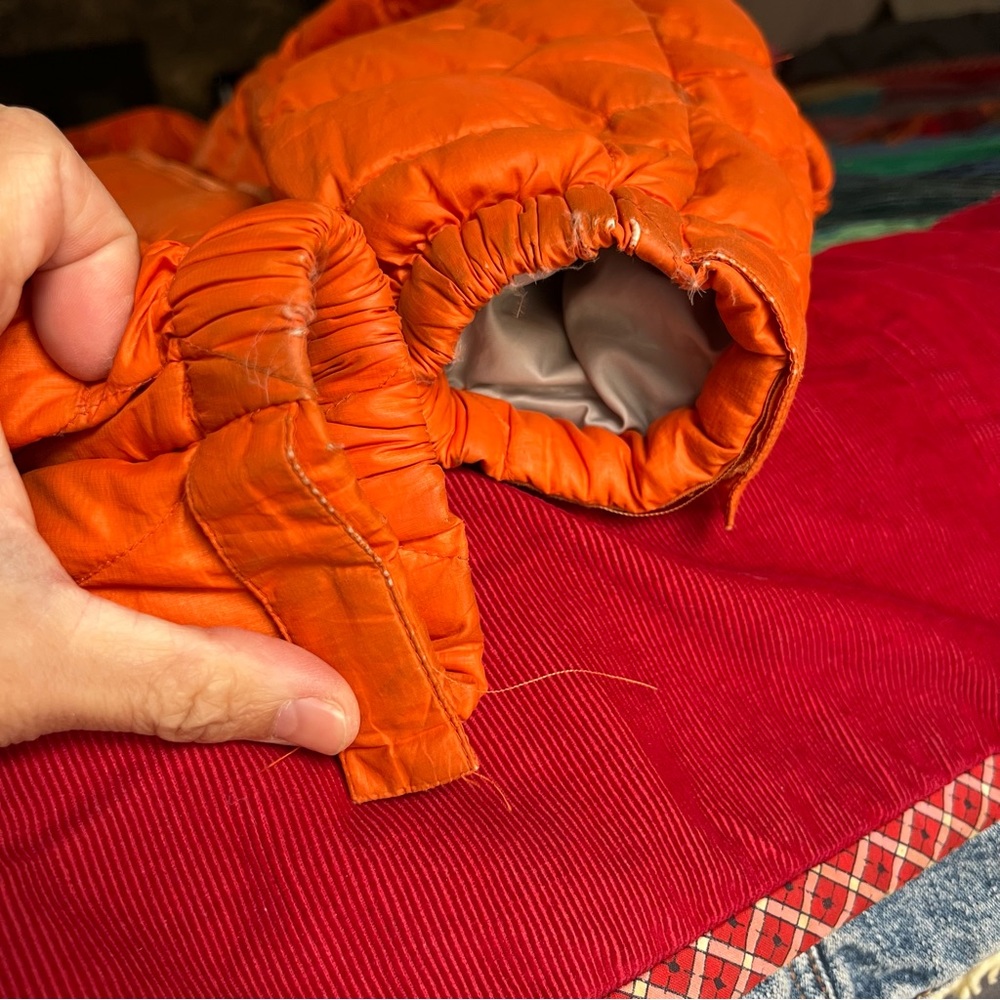 Marmot Orange Puffer Jacket 800 Fill Goose Down women’s small - Picture 6 of 7